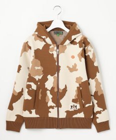 WOMEN】ピント柄 ジップアップニットフーディ / PW CIRCULUS