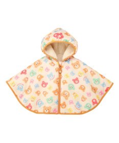 MIKI HOUSE HOT BISCUITS カラフルビーンズ 裏ボアフリース リバーシブル総柄マント