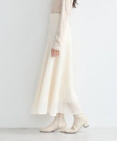 earth music&ecology シアーチェックスカート