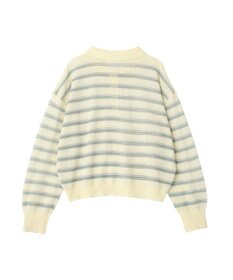 CRAFT STANDARD BOUTIQUE シアーボーダーポロ衿ニットプルオーバー