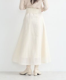 earth music&ecology シアーチェックスカート