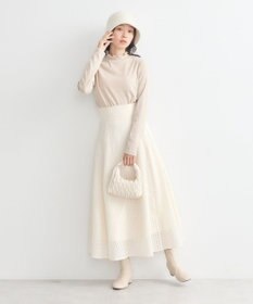 earth music&ecology シアーチェックスカート