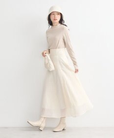 earth music&ecology シアーチェックスカート