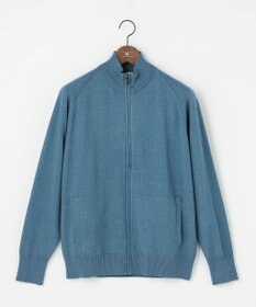 JOSEPH ABBOUD 【チクチクしない/イージーケア/3シーズン対応/サスティナブル】SNOWY  スタンドジップカーディガン ターコイズブルー系