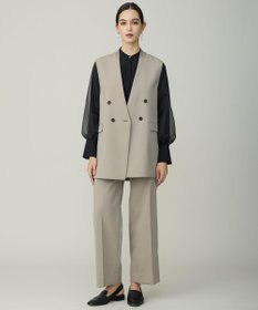 ICB L 【先行予約】 オーガンコンビシャーティング シアーレイヤードスリーブブラウス