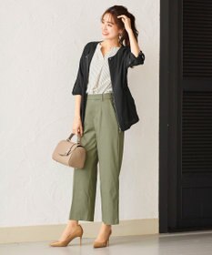 Tiaclasse L 【洗える】シルエットの変化を楽しめる麻調ドロストジャケット