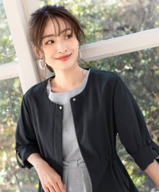 Tiaclasse L 【洗える】シルエットの変化を楽しめる麻調ドロストジャケット