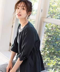 Tiaclasse L 【洗える】シルエットの変化を楽しめる麻調ドロストジャケット