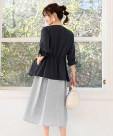 Tiaclasse L 【洗える】シルエットの変化を楽しめる麻調ドロストジャケット