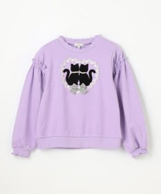 ANY KIDS ネコシルエット裏毛トレーナー