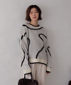 WEGO 【25年秋冬新作】ニュアンスライン配色プルオーバー