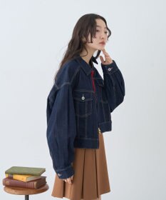 earth music&ecology ショートジップデニムジャケット