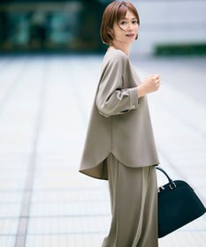 自由区 L 【17号サイズまで展開・カタログ掲載・セットアップ対応】トリアセダブルクロス ブラウス