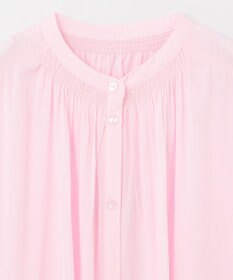 ANY 【洗える】シャーリングチュニック ブラウス