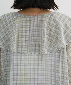 Green Parks チェックシアーフリルブラウス