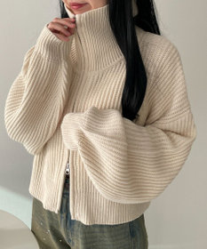 WEGO ダブルジップショートニットブルゾン