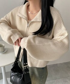 WEGO ダブルジップショートニットブルゾン