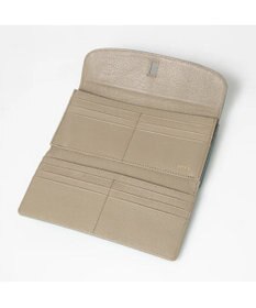 UNBILLION perche カラーコンビレザーかぶせ外がま口長財布