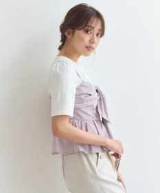 Feroux 【セットアップ対応・洗える】リボンタフタ ビスチェ カットソー