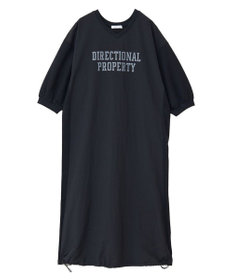 Green Parks ７分袖裏毛ドッキングロゴワンピース