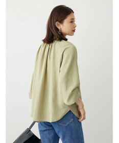 Green Parks スタンドフリルボウタイブラウス