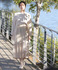 Tiaclasse 【洗える】ドッキングツイードワンピース