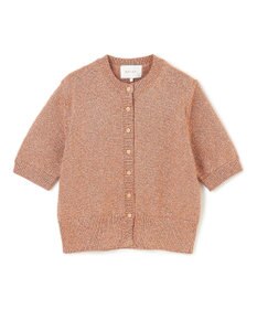 BEIGE， 【洗える】VANDA / ラメ入りクルーネック半袖カーディガン