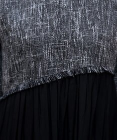 Tiaclasse 【洗える】ドッキングツイードワンピース