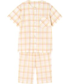 ワコール／睡眠科学 パジャマ 5分袖 半袖 7分丈 綿混(本体) 上下セット 前開き レディース YDT142 睡眠科学／ワコール