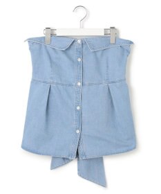 23区 【洗える】ライトダンガリー ビスチェ