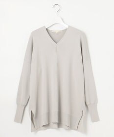 自由区 【WEB限定カラー有/洗える】コットンアセテート チュニック丈ニット