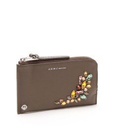 A.D.M.J. 【牛革】モーツァルト/スワロフスキー・クリスタル付オーガナイザーパース(背胴ファスナーポケット）