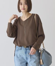 AMERICAN HOLIC Vネック裾異素材ポンチプルオーバー