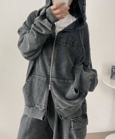 WEGO ロゴヴィンテージウォッシュジップパーカー