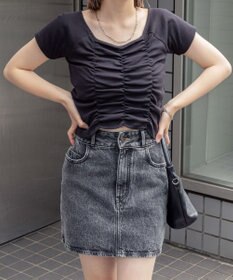 WEGO 2WAYシャーリングオフショルT