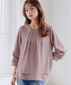 Tiaclasse 【新色追加・洗える】つまみタック袖レイヤードブラウス