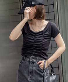 WEGO 2WAYシャーリングオフショルT