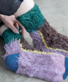 COQ HAPPY PENGUIN リバーシブルファーソックス