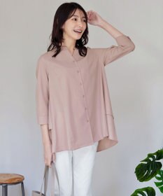 Tiaclasse L 【洗える】バックタックフレアチュニック