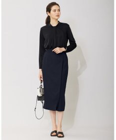 ICB 【接触冷感・UVケア・速乾・洗える】FluidBackSatin ナロースカート