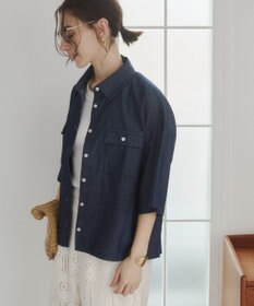 WEGO 【ANGIE VINTAGE】オーバーサイズデニム半袖シャツ