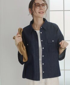 WEGO 【ANGIE VINTAGE】オーバーサイズデニム半袖シャツ