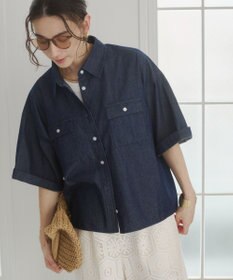 WEGO 【ANGIE VINTAGE】オーバーサイズデニム半袖シャツ