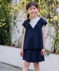 組曲 KIDS 【110-140㎝】サッカーストライプ ブラウス