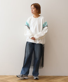 AMERICAN HOLIC 異素材ドロストラインスウェット