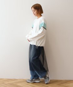 AMERICAN HOLIC 異素材ドロストラインスウェット