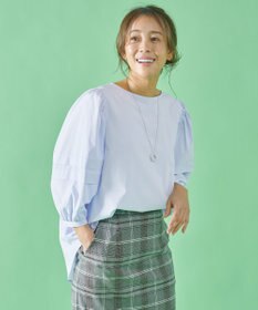 ANY L 【UVカット/抗菌防臭/吸水速乾】エニィファンクション袖タックブラウス