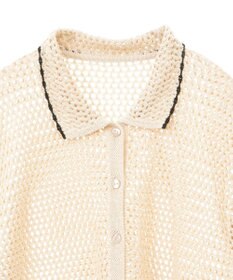 AMERICAN HOLIC 透かし編み襟付きニットカーディガン