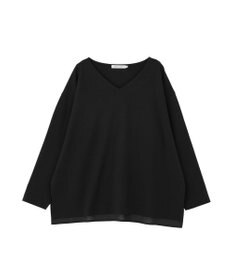 AMERICAN HOLIC Vネック裾異素材ポンチプルオーバー