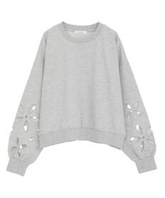 Green Parks フラワーくり抜き刺繍スウェットプルオーバー